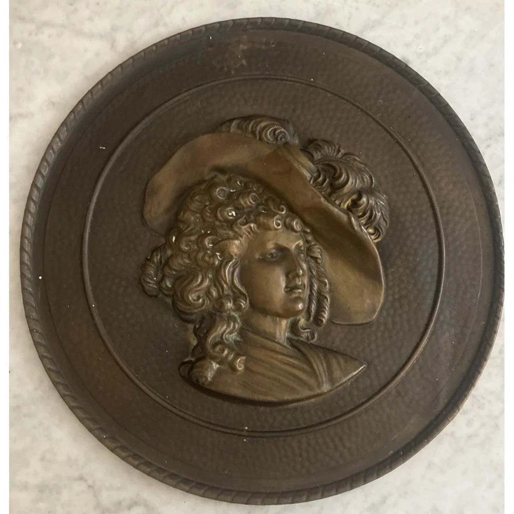 Vintage Brass Vintage Brass Lady Wall Plaque - French Victorian Portrait Decor